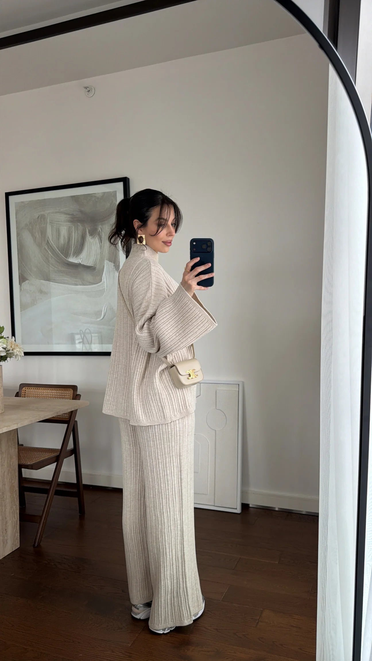 Ensemble maille côtelée