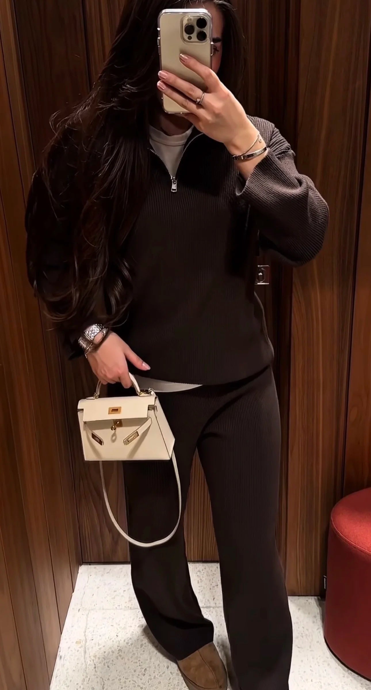 Ensemble maille col zippé