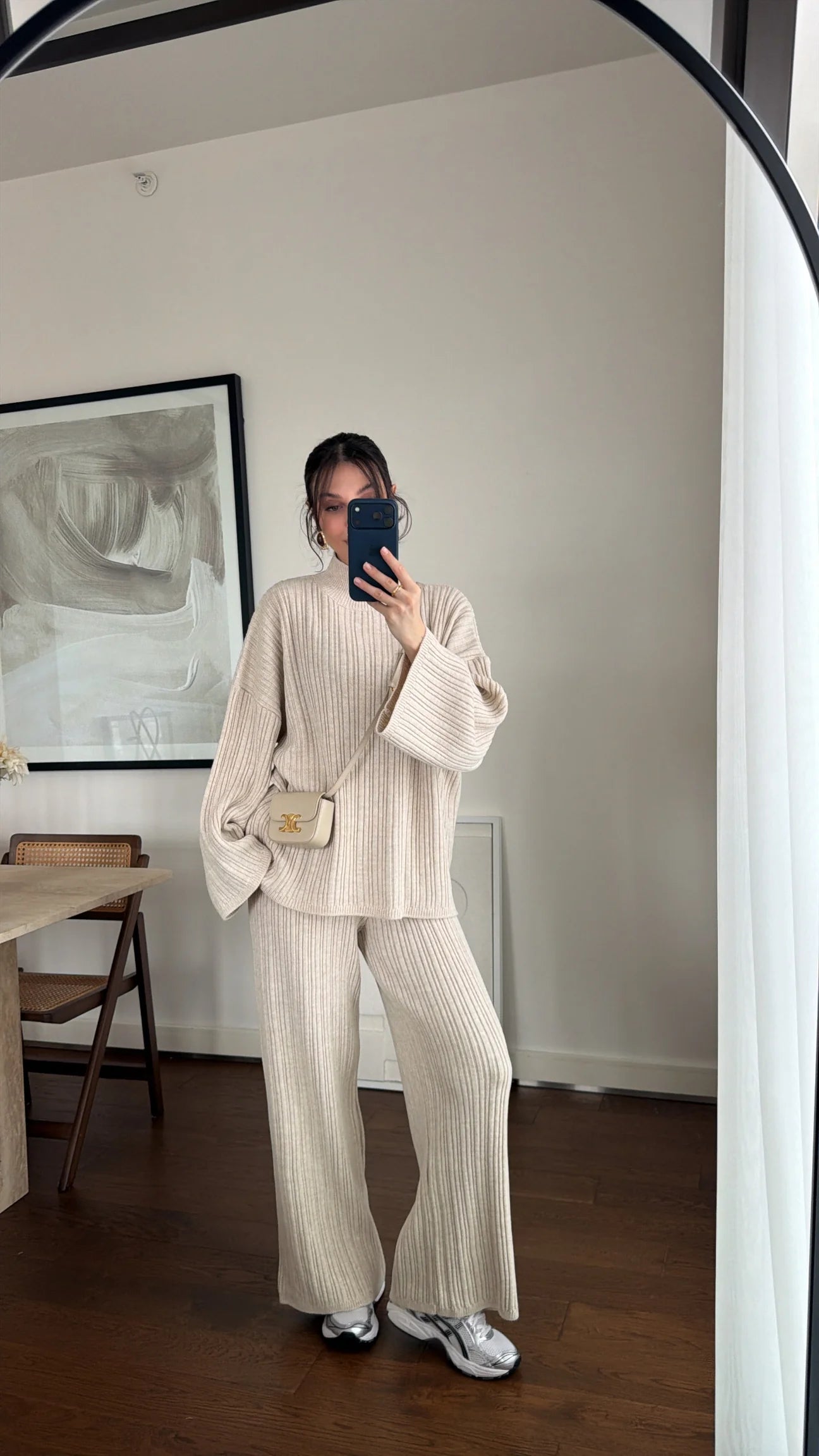 Ensemble maille côtelée