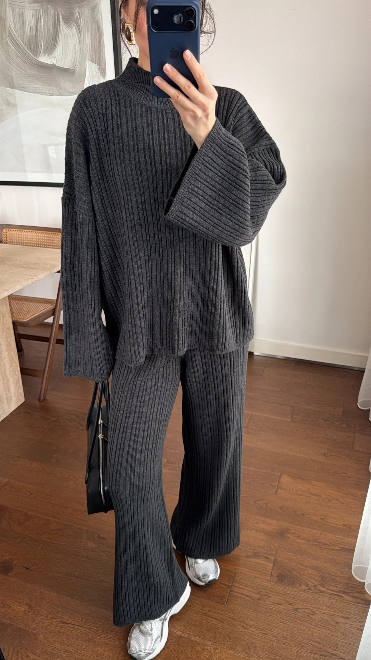 Ensemble maille côtelée